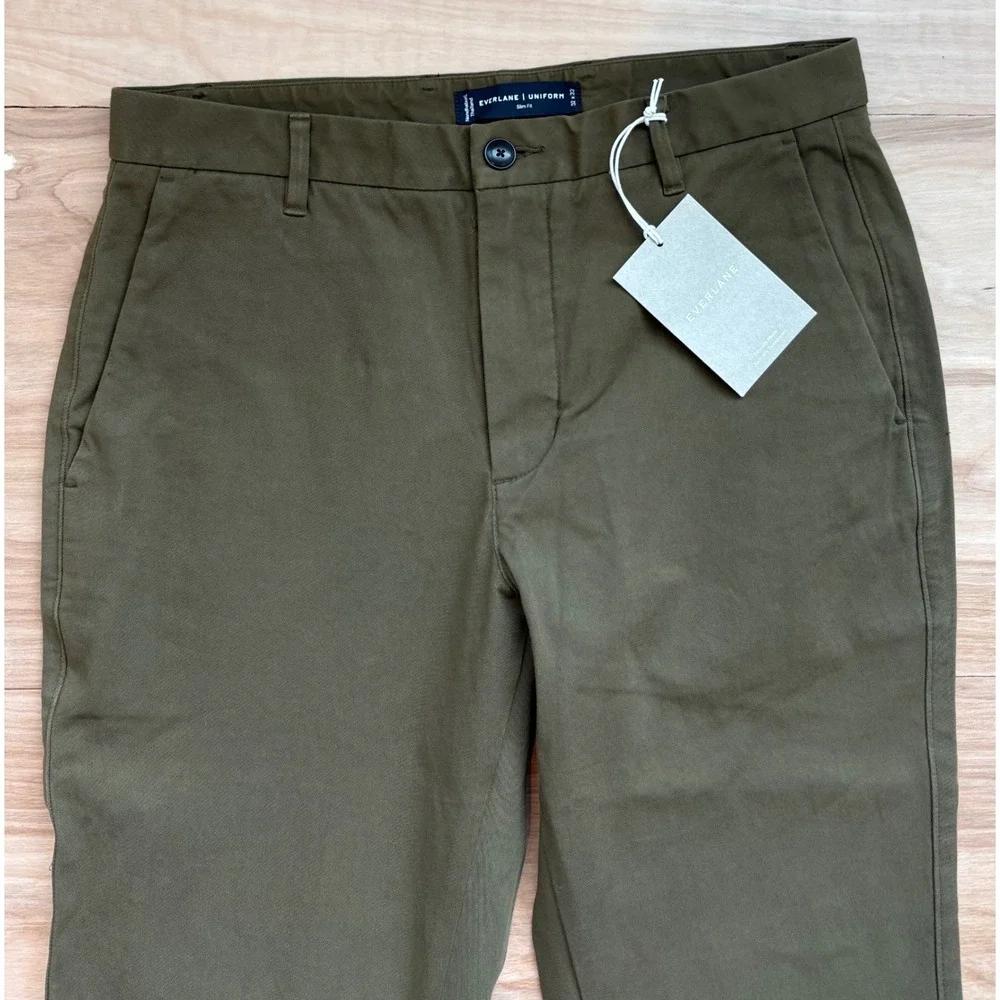 Everlane Uniform Performance Chino Slim Fit Olive Green Mens NWT‎ Classic 32X32